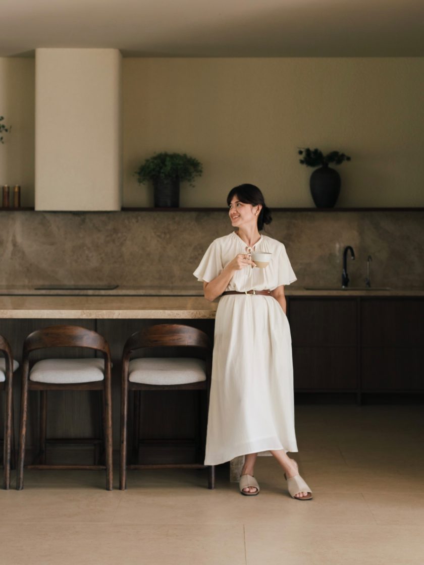 Posse Cream Long Dress - Image 5