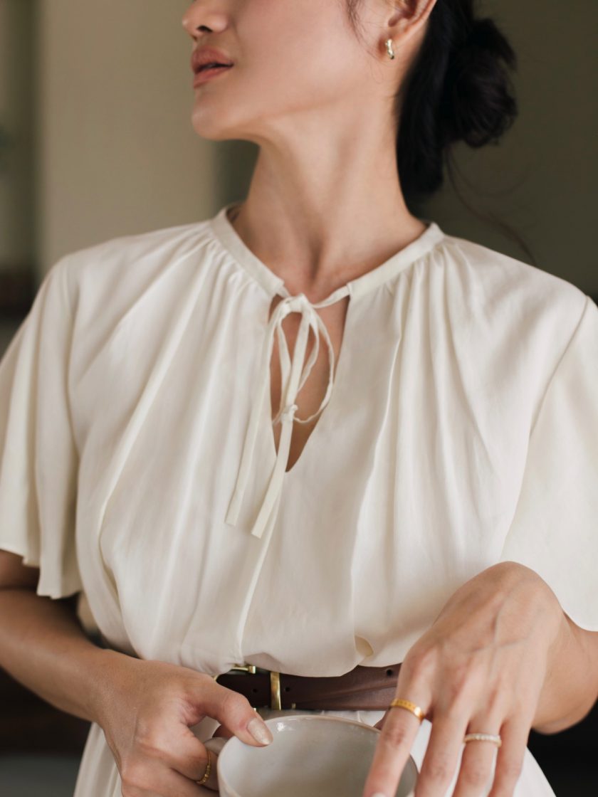 Posse Cream Long Dress - Image 4